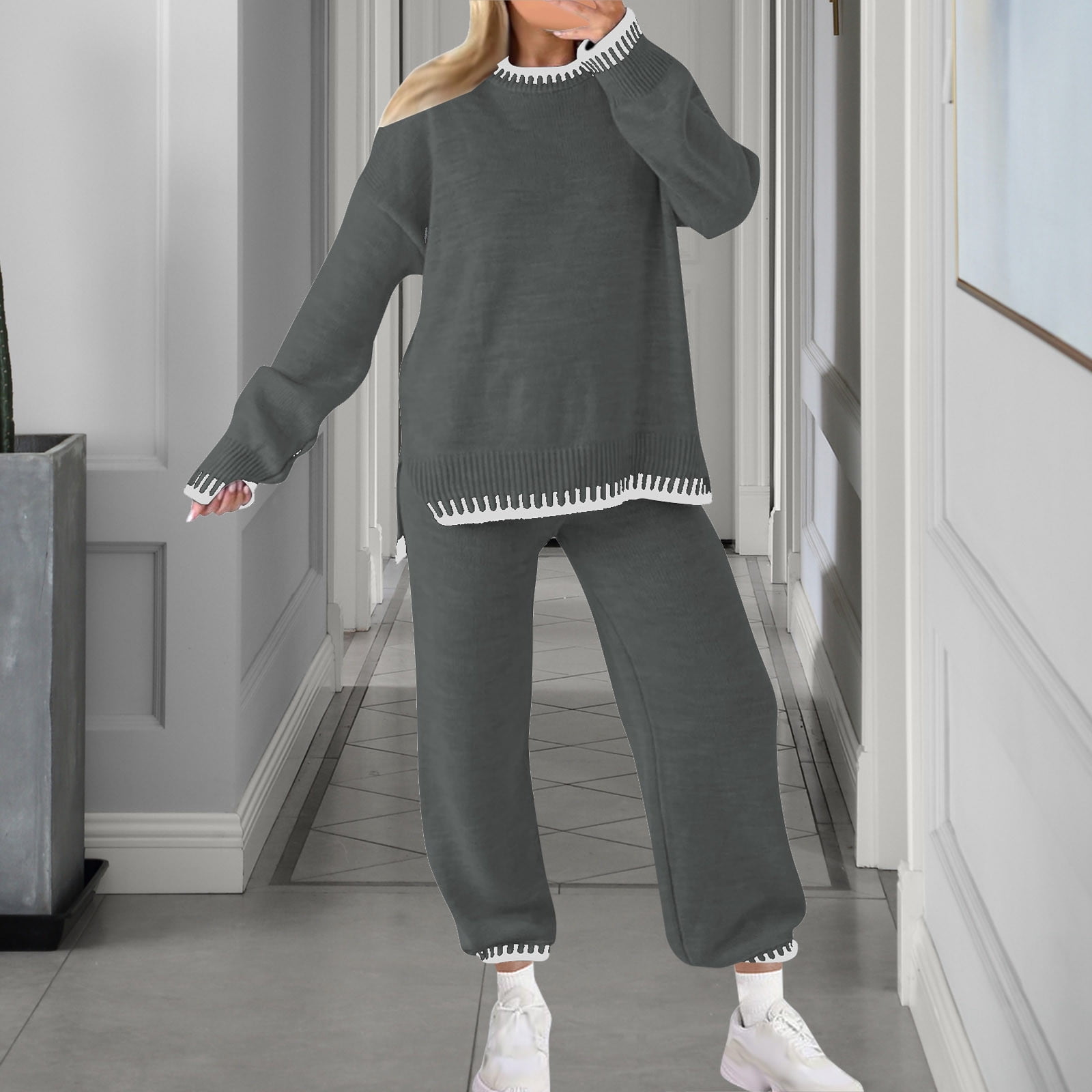Draped Shirt and Pant Lounge Set main image 1