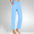 thumbnail image 1 of TrendVibe365 Womens Summer Pants Summer Beach Pajama Lounge Pants Mid Rise Straight Leg Ankle Crop Pants Loose Fit Summer Pull on Elastic Waistband Trousers w Pockets Boho Vacation, 1 of 5