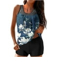 thumbnail image 1 of TrendVibe365 Womens Swimwear Two Piece Tankini White Swimsuits Boyfriend Shorts Tank Bathing Suits Floral Swimwear Beachwear M, 1 of 4
