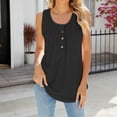 thumbnail image 1 of successthop Womens Tank Tops Loose Fit Summer Tunic Solid Eyelet Embroidery Button Up Curvy Hem Shirts Sleeveless Tees Blouse Scoop Neck Tshirts Loose Fit Pullovers Clothes, 1 of 5