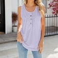 thumbnail image 1 of TrendVibe365 Womens Tank Tops Loose Fit Summer Tunic Solid Eyelet Embroidery Button Up Curvy Hem Shirts Sleeveless Tees Blouse Scoop Neck Tshirts Loose Fit Pullovers Clothes, 1 of 5