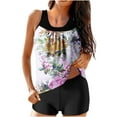 thumbnail image 1 of TrendVibe365 Womens Tankini Swimsuits with Shorts Pink Two Piece Bathing Suits Boyshorts Tank Floral Swimwear Beachwear L, 1 of 4