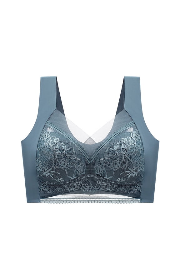 TrendVibe365 Yoga Sports Bra Women Plus Size Mesh No Wire Push up Bralettes Padded U Back Wide Strap Supportive Corset Top Full Coverage Crop Tank Top Blue 4XL