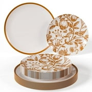 Crown Display 40-Piece Disposable Plates Set - White and Pomegranate Design - 20 Guests