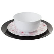 TRENDABLES Crown Display™ 60 Pack Combo Premium Disposable Plastic Dinner Set - Flora Design