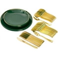thumbnail image 1 of Trendables Disposable Plate Set with Cutlery - Green for 40, Includes 40 Plates, Silverware Set with Plastic Forks, Spoons, Knives, Dessert Spoons, 1 of 7