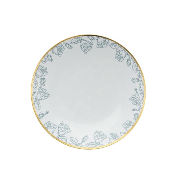 Trendables Rose Classic 8" Salad/Dessert Wedding Plastic Party Plates 10ct.