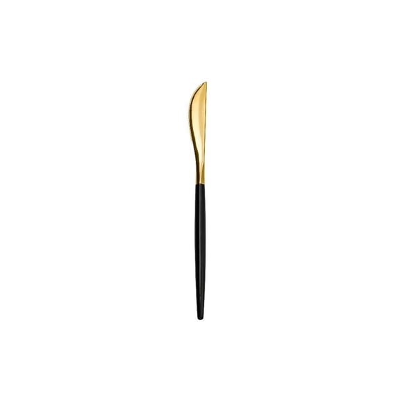 Trendables Two Tone Black / Gold Plastic Knives Wedding Cutlery 20pcs.