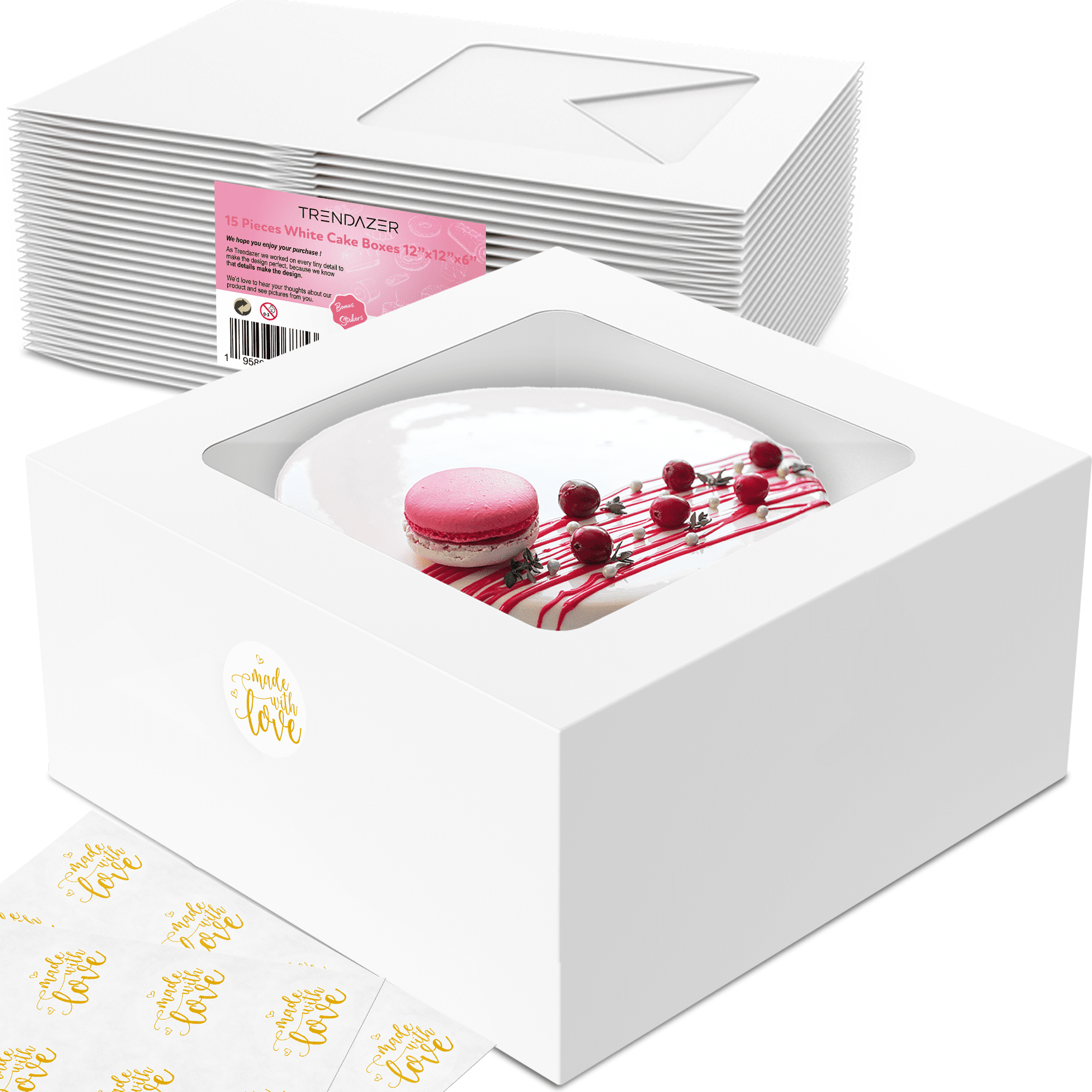 qiqee Scatole singole per cupcake di San Valentino, 60 pezzi, auto-popup, 8,9 x 8,9 x 8,9 cm, contenitore singolo per cupcake per Vanlentine e feste