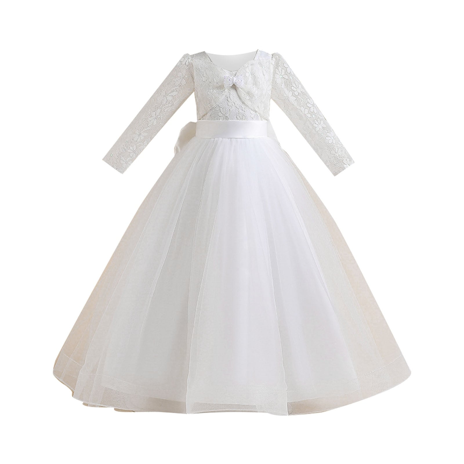 Trendelle 2024 Children Dress Middle Age Kids Lace Wedding Dress