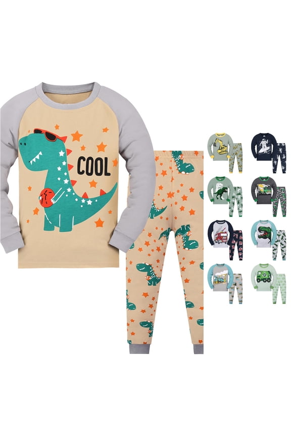 Boys 2 Piece Outfit Set Long Sleeve Top And Pants Cartoon Print Matching Set Casual Clothes Set Everyday Wear Outfit For Kids