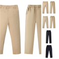 thumbnail image 1 of Trendfront Boys Back To School Uniform Pants Pull On Elastic Waist Drawstring Side Pockets Loose Straight Leg Everyday Classroom Bottoms, 1 of 6
