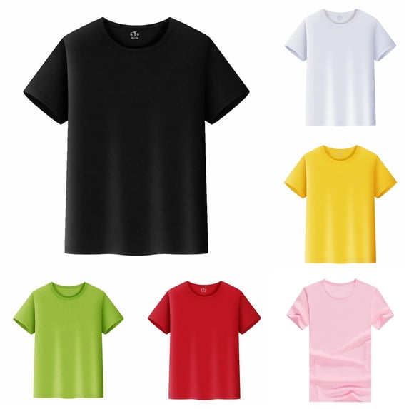 Trendfront Boys Basic T Shirts Crewneck Short Sleeve Solid Color Regular Fit Everyday Tee Tops For Back To School Classroom Wear