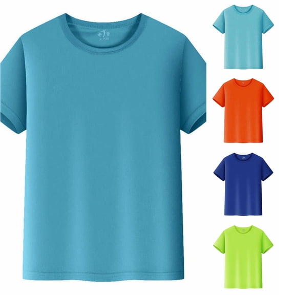 Trendfront Boys Basic T Shirts Short Sleeve Crewneck Solid Color Classic Casual Tee Shirts Comfortable Everyday Wear Summer Shirts For School And Outdoor Activities