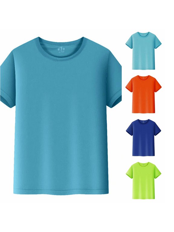 Boys Basic T Shirts Short Sleeve Crewneck Solid Color Classic Casual Tee Shirts Comfortable Everyday Wear Summer Shirts For School And Outdoor Activities