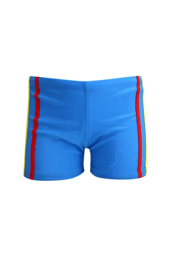 Boys Swim Trunks Stripe Color Block Boyleg Swim Shorts Professional Athletic Competitive Swimming Trunks