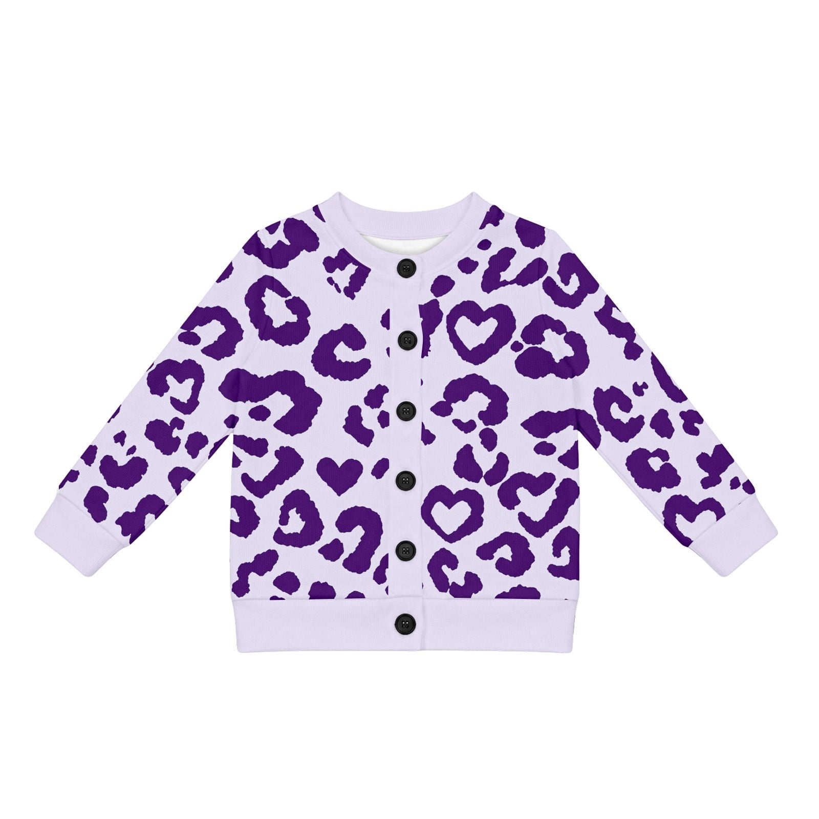 Trendfront Cheetah Print Cardigan For Girls Leopard Print Heart Pattern ...
