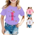 thumbnail image 1 of Trendfront Girls 1st Birthday Gift T Shirt One Year Retro Typography Crewneck Short Sleeve Tee Toddler Milestone Party Clothes, 1 of 4