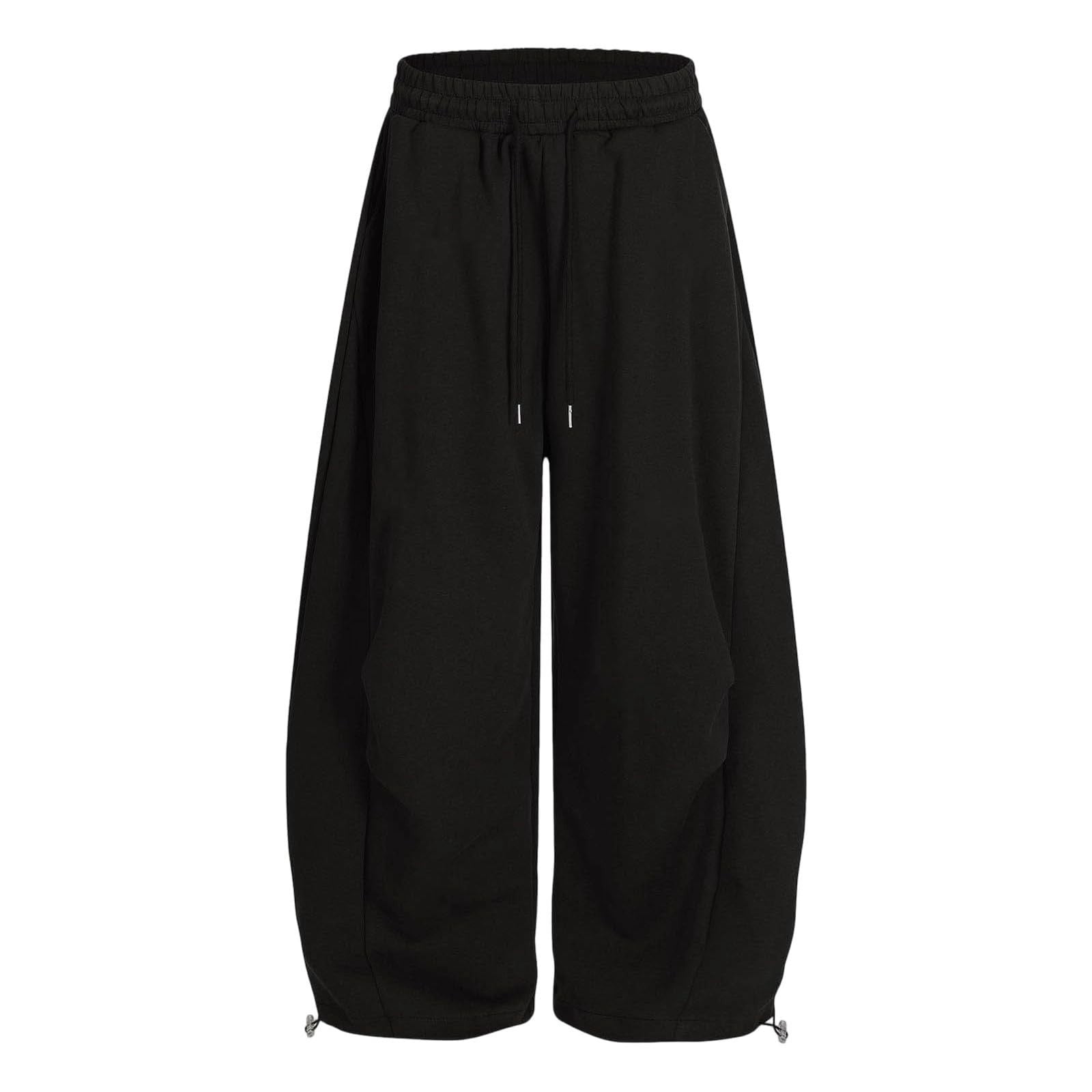 Trendfront Girls Barrel Leg Pants Solid Drawstring Waist Side Pockets ...