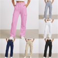 thumbnail image 1 of Trendfront Girls Cargo Pants Elastic Waist Drawstring Sweatpants Comfortable Utility Style Performance Kids Long Trousers Age 3-14Y, 1 of 6