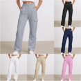 thumbnail image 1 of Trendfront Girls Cargo Pants Elastic Waist Drawstring Sweatpants Comfortable Utility Style Performance Kids Long Trousers Age 3-14Y, 1 of 6