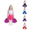 thumbnail image 1 of Trendfront Girls Cheerleader Graphic Print Outfit Set Crew Neck Sleeveless Top Summer 3 Piece Summer Daily Wear 2T-7T Clothes Set, 1 of 7
