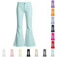 thumbnail image 1 of Trendfront Girls Classic Flare Leg Pants Button Zip Closure Mid Rise Belt Loop Design Full Length Casual School Outfit Bottoms, 1 of 6