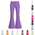thumbnail image 1 of Trendfront Girls Classic Flare Leg Pants Button Zip Closure Mid Rise Belt Loop Design Full Length Casual School Outfit Bottoms, 1 of 6