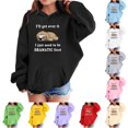 thumbnail image 1 of Trendfront Girls Cute Funny Cartoon Sloth Letter Graphic Hoodies Long Sleeve Kangaroo Pocket Fall Winter Casual Pullover Sweatshirt Tops, 1 of 4