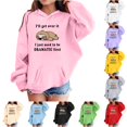 thumbnail image 1 of Trendfront Girls Cute Funny Cartoon Sloth Letter Graphic Hoodies Long Sleeve Kangaroo Pocket Fall Winter Casual Pullover Sweatshirt Tops, 1 of 4