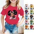 thumbnail image 1 of Trendfront Girls Cute Girl Character Tee Crewneck Short Sleeve Cartoon Graphic Shirt Summer Relaxed Fit T-Shirt Playwear Fashion Style Tops, 1 of 5