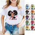 thumbnail image 1 of Trendfront Girls Cute Girl Character Tee Crewneck Short Sleeve Cartoon Graphic Shirt Summer Relaxed Fit T-Shirt Playwear Fashion Style Tops, 1 of 5