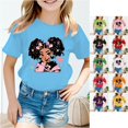 thumbnail image 1 of Trendfront Girls Cute Girl Character Tee Crewneck Short Sleeve Cartoon Graphic Shirt Summer Relaxed Fit T-Shirt Playwear Fashion Style Tops, 1 of 5