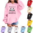 thumbnail image 1 of Trendfront Girls Cute Hoodies Long Sleeve Funny Cartoon Cat Panda Bear Letter Graphic Kangaroo Pocket Fall Winter Casual Pullover Sweatshirt Tops, 1 of 4