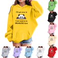 thumbnail image 1 of Trendfront Girls Cute Hoodies Long Sleeve Funny Cartoon Cat Panda Bear Letter Graphic Kangaroo Pocket Fall Winter Casual Pullover Sweatshirt Tops, 1 of 4