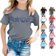 thumbnail image 1 of Trendfront Girls Graphic T Shirts Crewneck Short Sleeve Seashell Starfish Shell Print Casual Summer Beach Vacation Everyday Tee Tops, 1 of 5