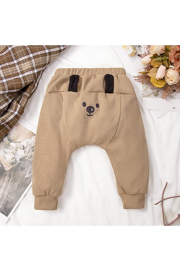 Girls Harem Pants Cute Cartoon Graphic Printed Casual Slacks Soft Comfortable Loose Fit Kids Long Trousers Everyday Wearing