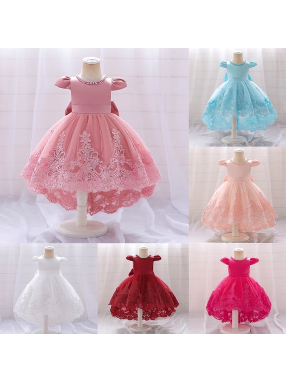 Girls Hi-Lo Tulle Dress for Girls Crewneck Sleeveless Ruffle Mesh Overlay Fluffy Tutu Birthday Princess Pageant Gown Outfits