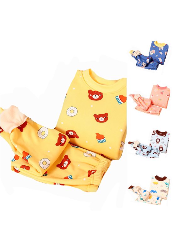 Girls Lion Graphic Print Thic Clothing Sets Long Sleeve 2 Piece Suit Crewneck Sweatshirt & Pants Warm Soft Cozy Fall Winter Outfits