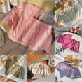 thumbnail image 1 of Trendfront Girls Solid Color Outfit Set Crew Neck Short Sleeve Top Summer 2 Piece Matching Shorts Collection Kids Ages 2-10Y Casual Daily Wear Clothes Set, 1 of 4