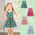 thumbnail image 1 of Trendfront Girls Strawberry Tank Dress for Girls Summer 2-7 Years Crewneck Sleeveless Fresh Fruit Printed Pattern Princess Beach Sundress, 1 of 4
