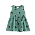 thumbnail image 1 of Trendfront Girls Strawberry Tank Dress for Girls Summer 2-7 Years Crewneck Sleeveless Fresh Fruit Printed Pattern Princess Beach Sundress, 1 of 3