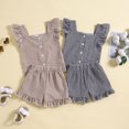 thumbnail image 1 of Trendfront Girls Summer Square Neck Sleeveless Top Clothing Sets 2 Piece Ruffle Flutter Sleeve Gingham Plaid Outfits Shorts Sets, 1 of 7