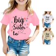 thumbnail image 1 of Trendfront Girls T Shirt Big Sister Floral Bee Print Short Sleeve Crew Neck Cute Family Announcement Kids Graphic Tees, 1 of 4