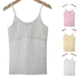 thumbnail image 1 of Trendfront Girls Tank Tops Solid Crewneck Breathable with Bra Camisole Sleeveless Undershirts Puberty Training Underwear Base Layer, 1 of 3