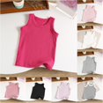 thumbnail image 1 of Trendfront Kids Solid Color Tank Top Sleeveless Crewneck Shirt Summer Layering Camisole Everyday Comfort Fashion Casual Style Tops, 1 of 4
