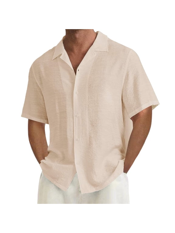 Mens Solid Color Deep V Neck Shirts Short Sleeve Pullover And Straight Hem Casual Summer Shirt Tops