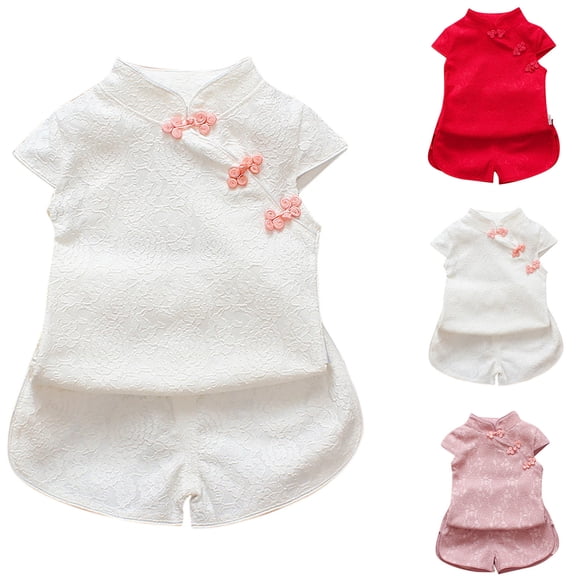 Trendfront Toddler Girls Shift Dress Mini Short Sleeve Collared Floral Lace Button Decor Twofer Set Holiday Outfits Party