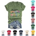 thumbnail image 1 of Trendfront Women Retirement T Shirts V Neck Short Sleeve Est 2026 Graphic Tee This Girl Is Retired Funny Quote Print Gifts for Grandma Top, 1 of 3