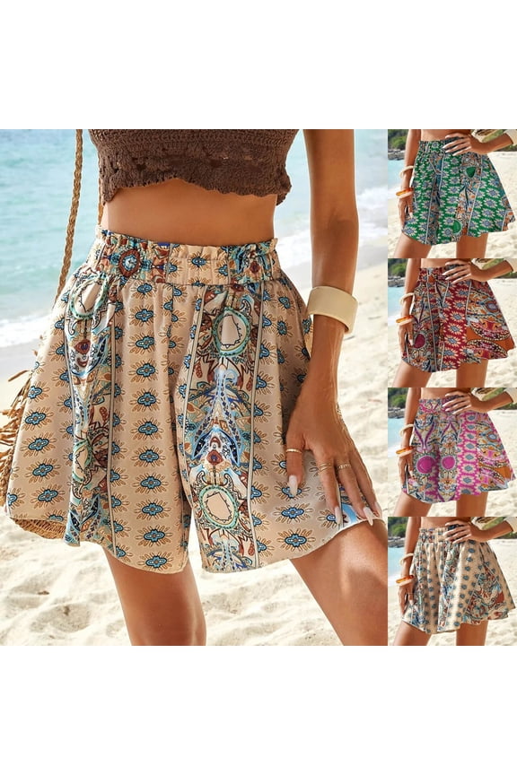 Women's High Waisted Tribal Graphic Print Hotpants Loose Fit A-Line Casual Summer Vacation Beach Bottoms